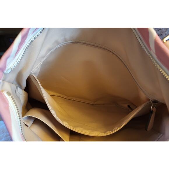 Coach Zebra Stripe Tote Shoulder Bag L1380-F23283 Pink Tan - Picture 12 of 16